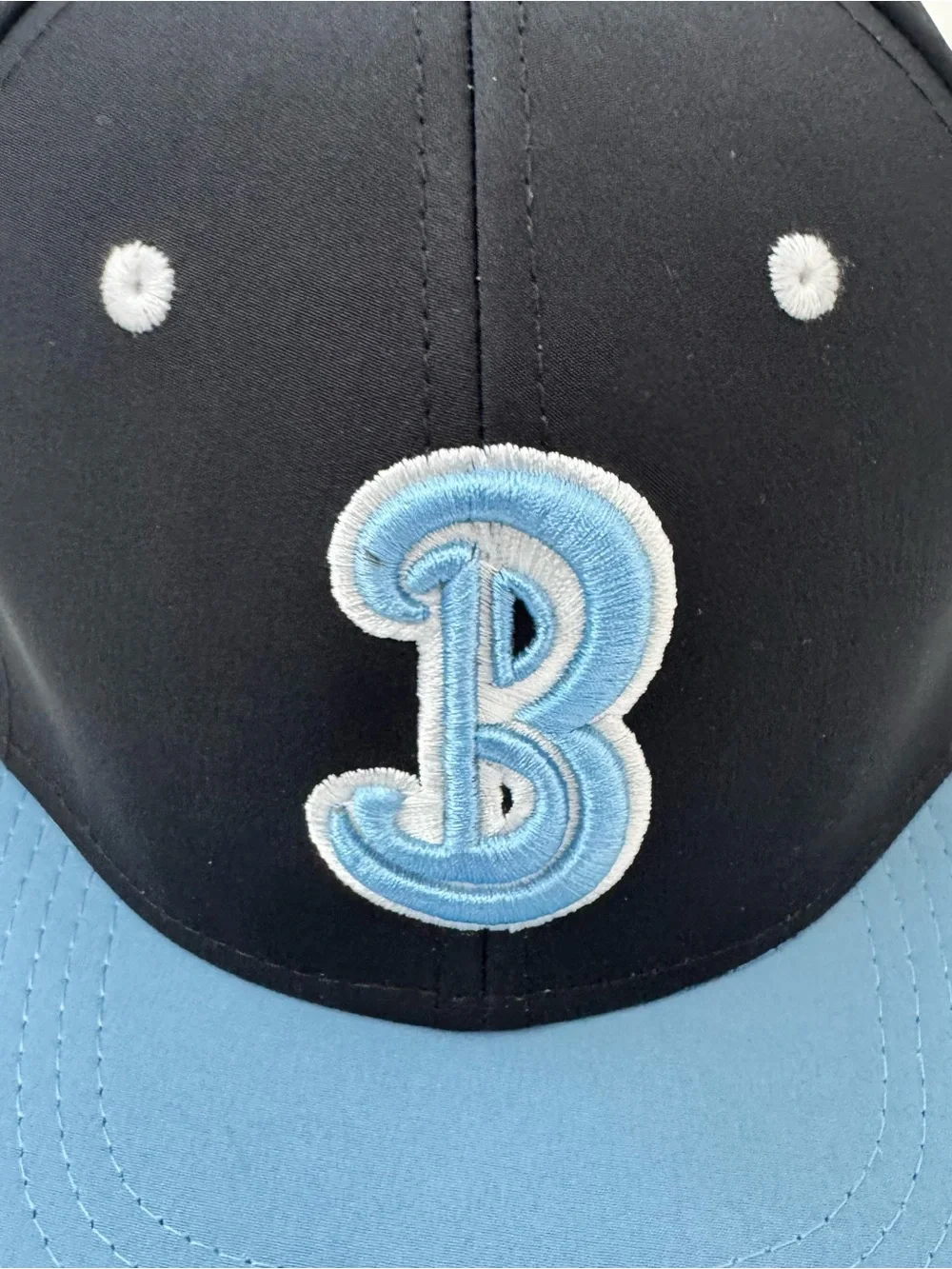 The Game Pro Hat Black Light Blue Braves Snapback Cap XS Performance Perforated